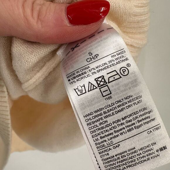 Gap Cashsoft V Neck Long Lightweight Pullover Sweater Size Small Cream Ivory - Picture 4 of 7